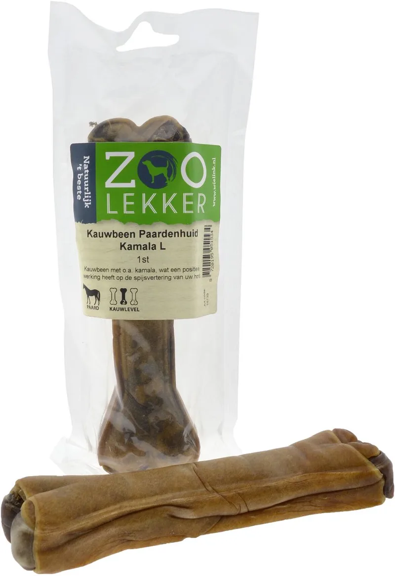 Kauwbeen - kauwbot hond - Paardenhuid Kamala Large by Zoolekker – product photo
