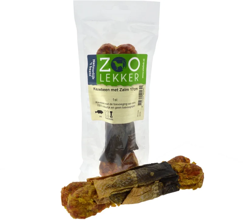Kauwbeen Zalm- 17 cm -hondensnacks by Zoolekker – product photo