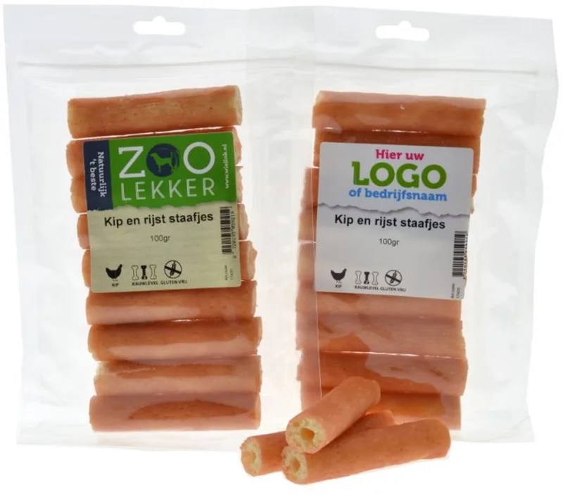 Kip en rijst staafjes - gezonde hondensnack in 100 g en 400 g verpakkingen 400 Gram by Zoolekker – product photo