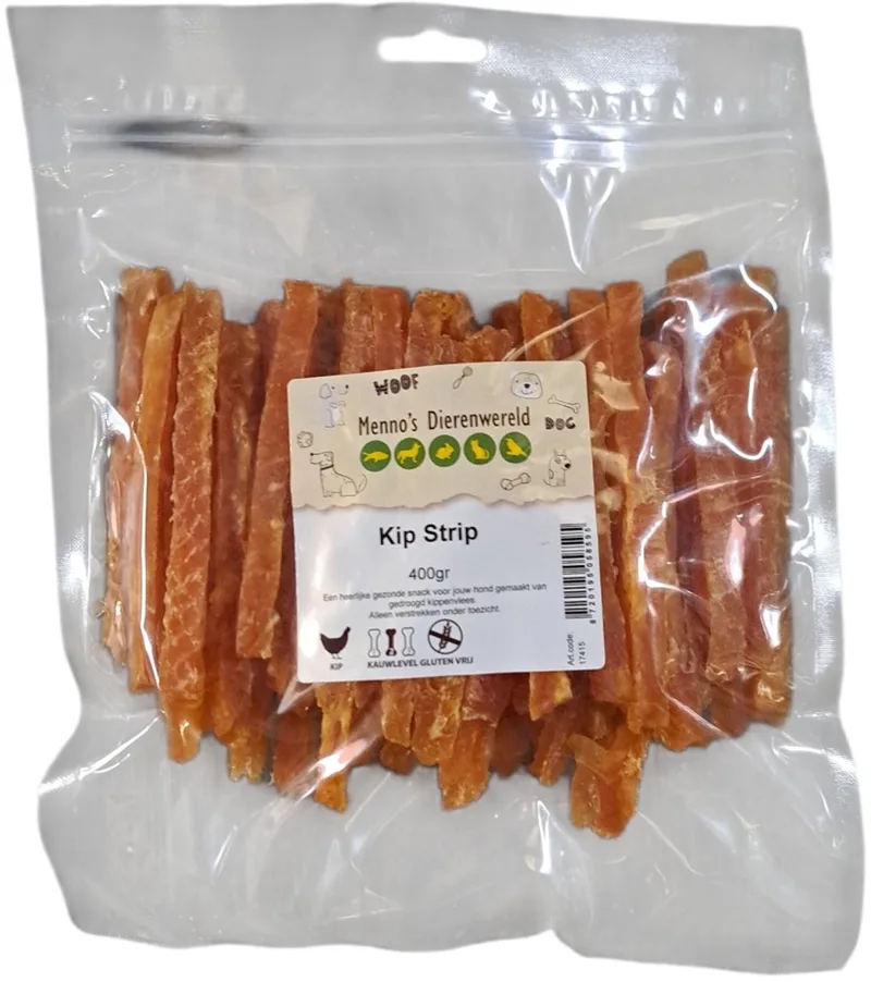 Kip Strip - glutenvrije hondensnack in 100 g en 400 g verpakkingen 400 Gram de Zoolekker – photo produit