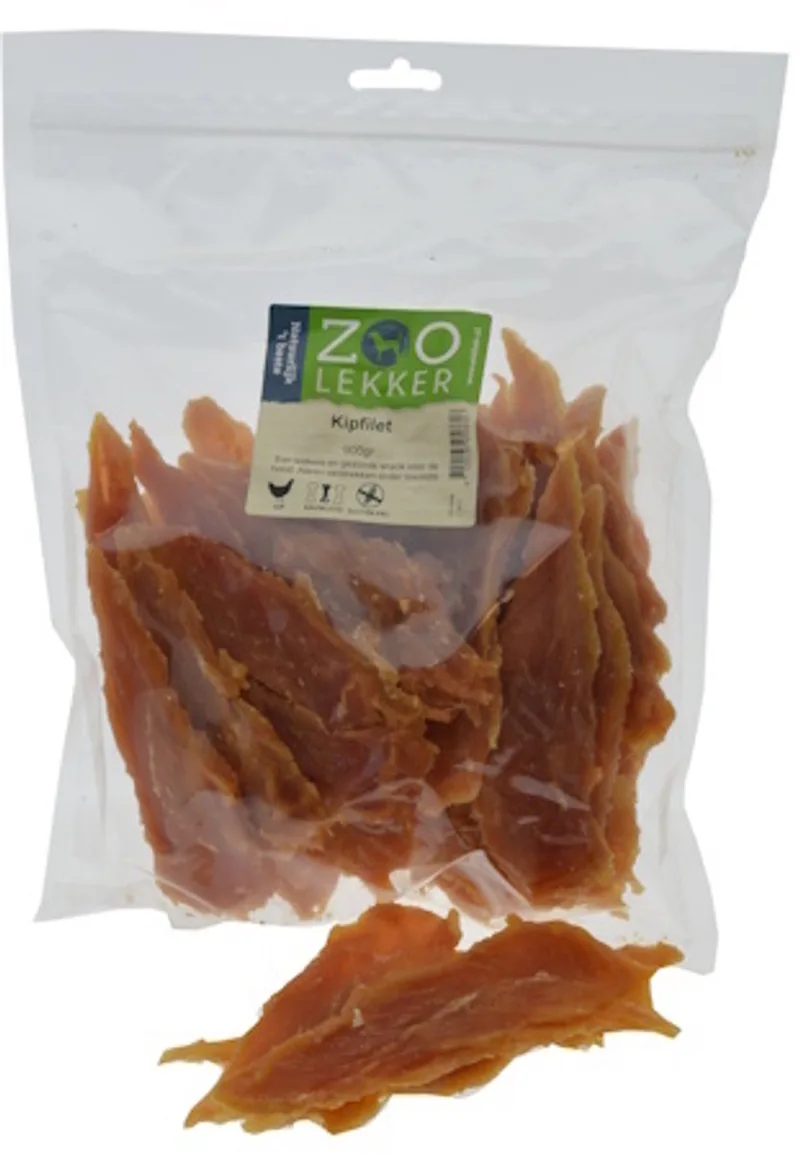 Kipfilet hondensnack - natuurlijke gedroogde kip voor honden 900 Gram de Zoolekker – photo produit