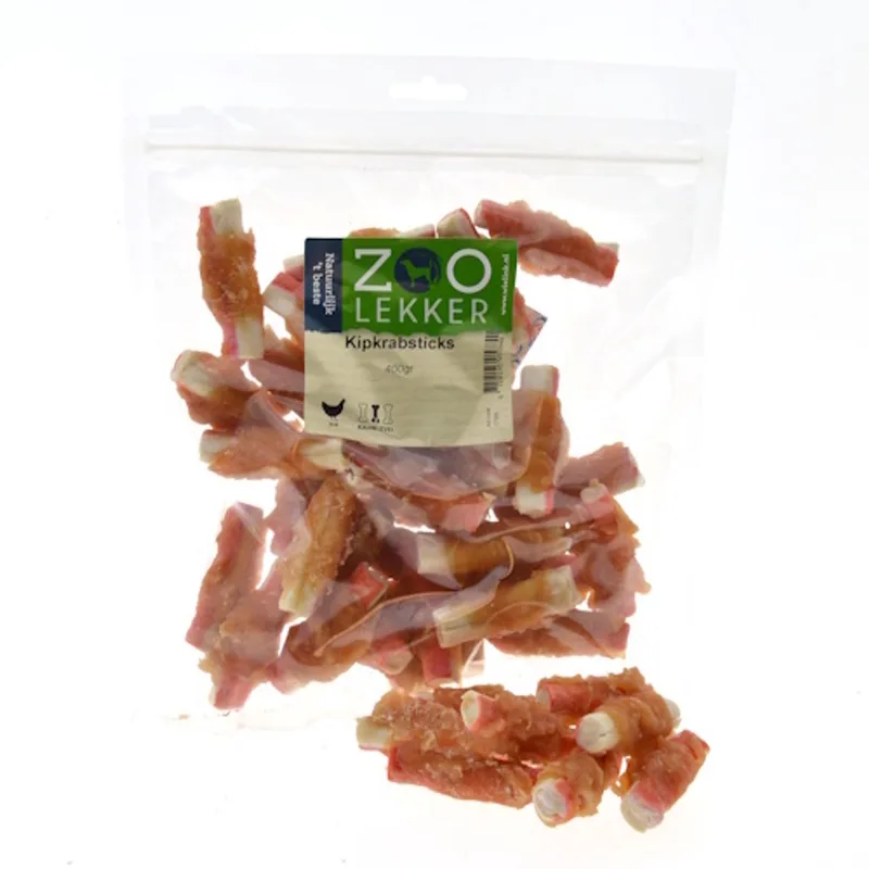 Kipkrabsticks - smakelijke hondensnack in 100 g en 400 g verpakkingen 400 Gram de Zoolekker – photo produit