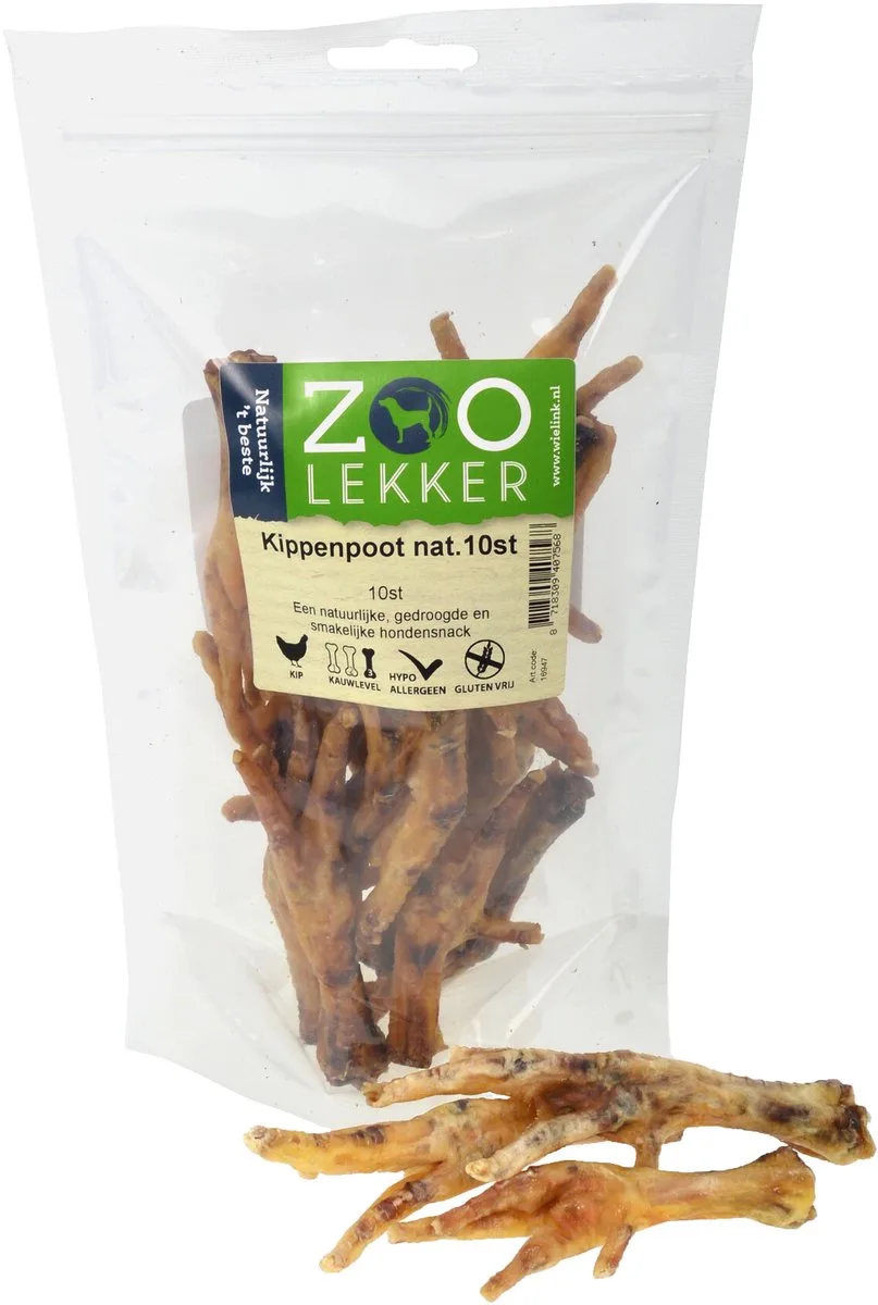 Kippenpoot naturel 1KG by Zoolekker – product photo