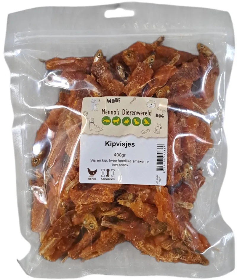 Kipvisjes - smakelijke hondensnack in 100 g en 400 g verpakkingen 400 Gram von Zoolekker – Produktfoto