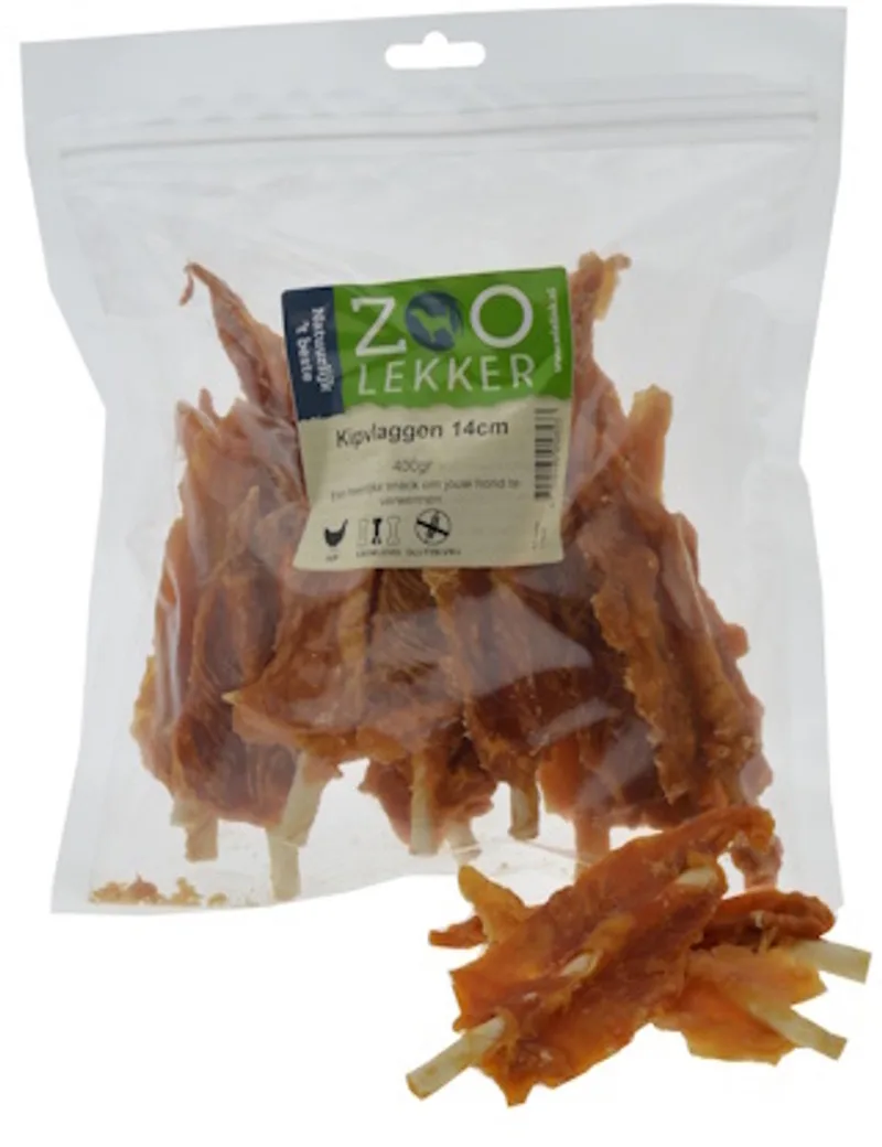 Kipvlaggen 14 cm - smakelijke hondensnack in 100 g en 400 g verpakkingen 400 Gram von Zoolekker – Produktfoto