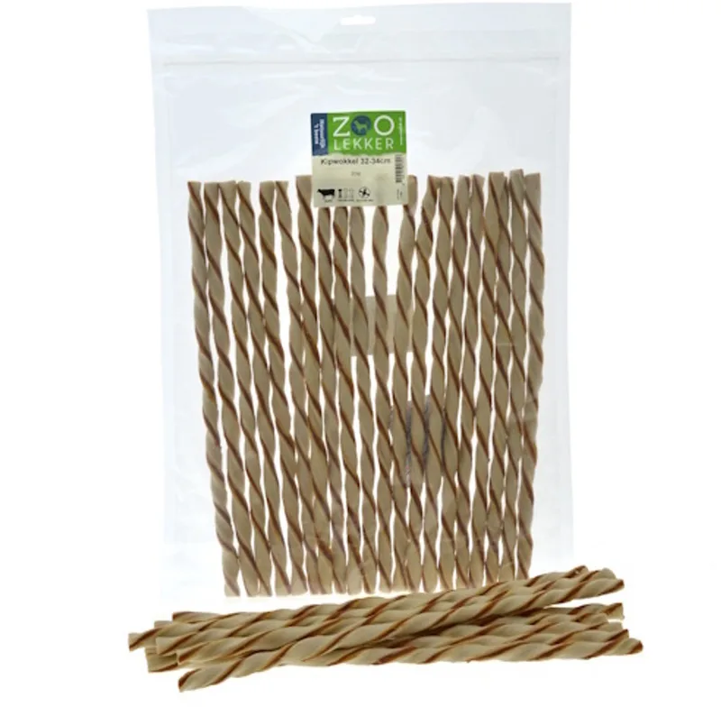 Kipwokkel 32-34 cm - hondensnack van buffelhuid en kip by Zoolekker – product photo