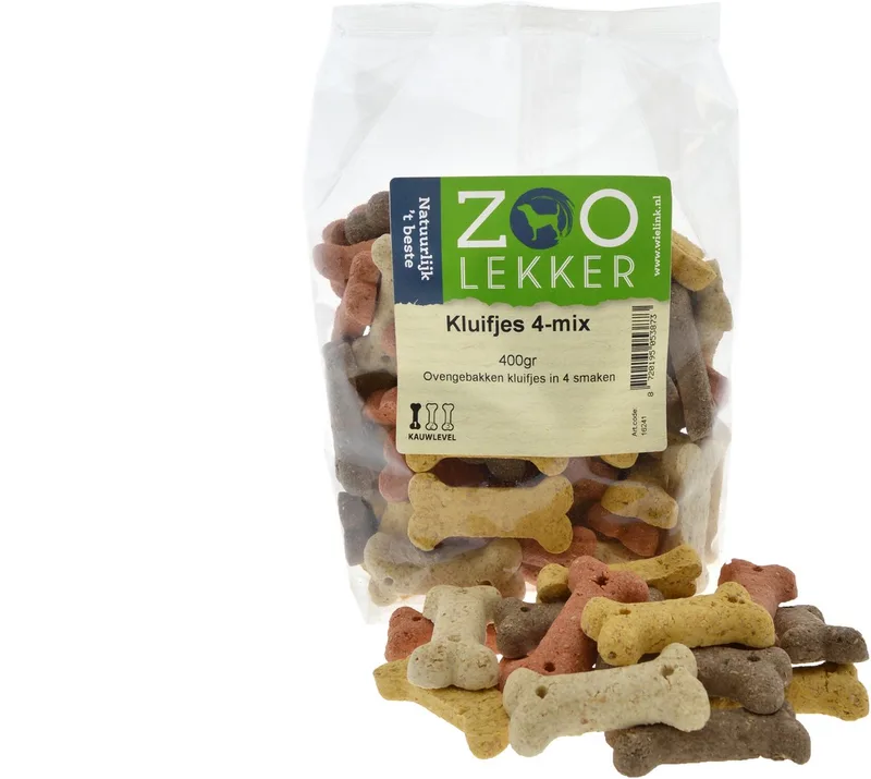 Kluifjes 4-mix - hondenkoekjes - 400 gram de Zoolekker – photo produit