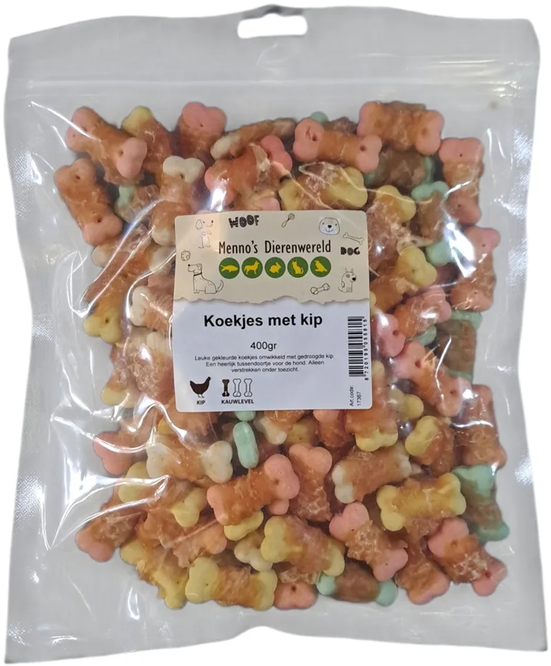 Koekjes met kip - kleurrijke hondensnack met kip, 100 g en 400 g verpakkingen 400 Gram fra Zoolekker – produktbillede