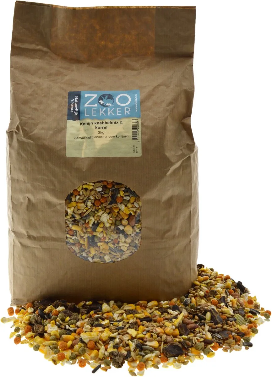 Konijn knabbelmix zonder korrel 3KG från Zoolekker – produktbild