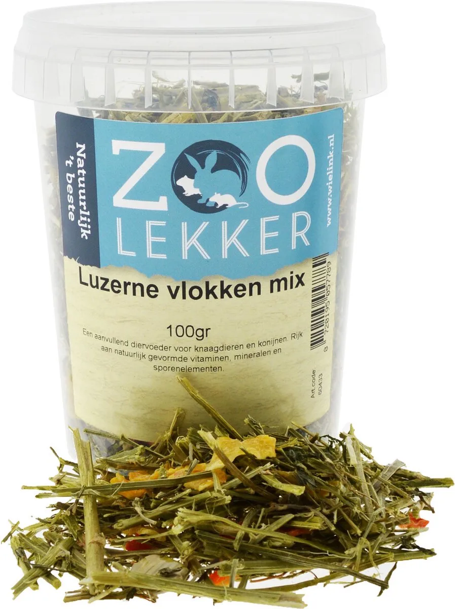 Luzerne vlokken mix 100 gram de Zoolekker – photo produit