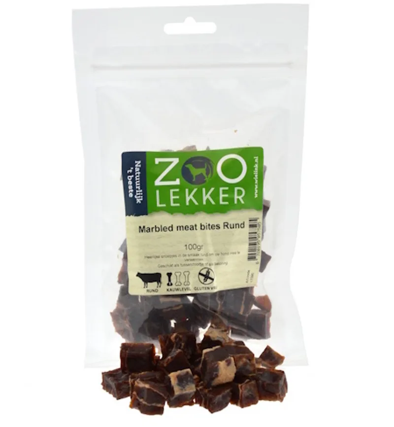 Marbled Meat Bites Rund - glutenvrije hondensnack 100 g by Zoolekker – product photo