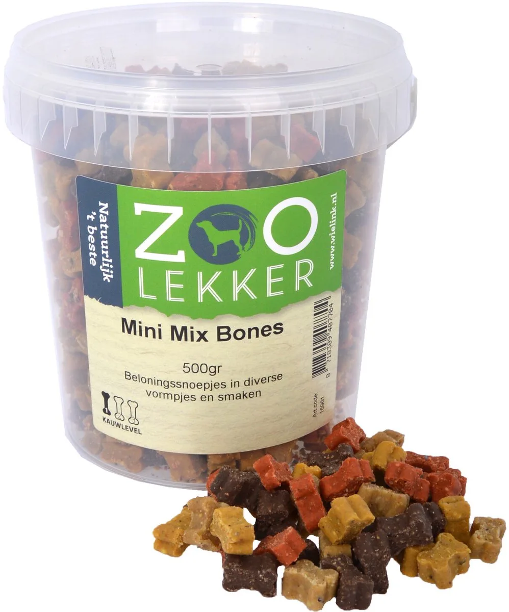 Mini Mix - hondensnoepjes - Bones 500 gram by Zoolekker – product photo