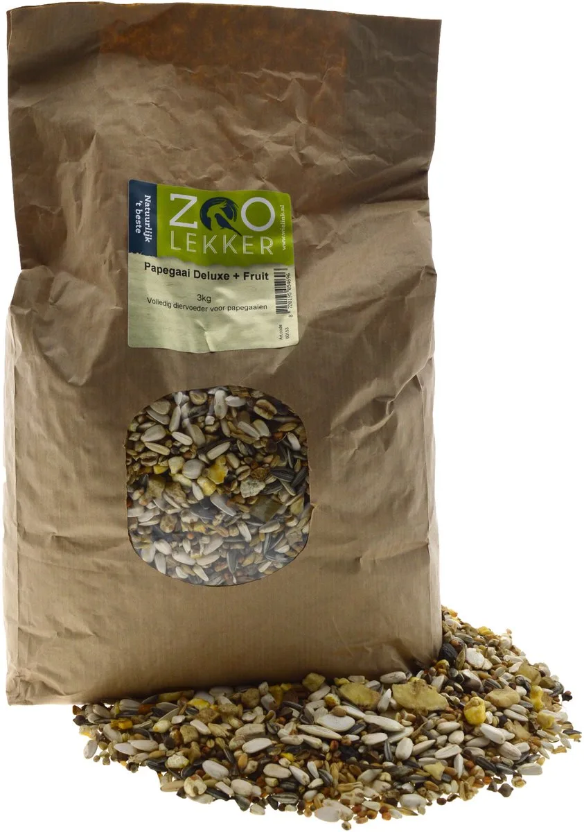 Papegaai Deluxe + Fruit 3kg van Zoolekker – productfoto