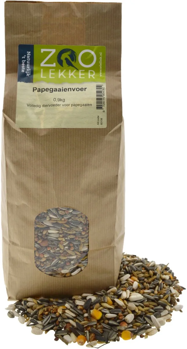 Papegaaienvoer 0,9KG von Zoolekker – Produktfoto