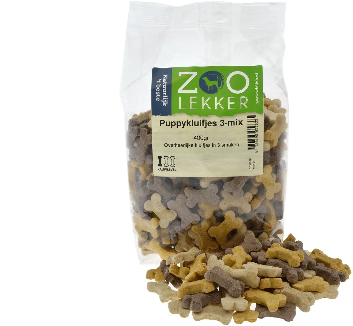 Puppykluifjes 3-mix 400 gram de Zoolekker – photo produit