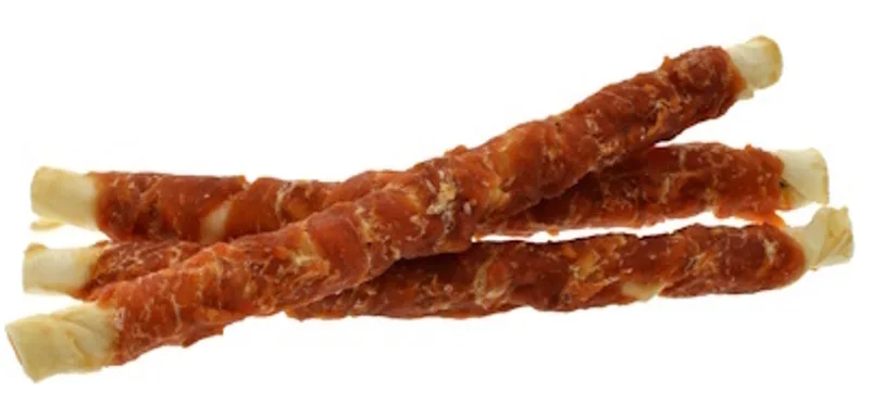 Rawhide stick met kip 24 cm - hondensnack van buffelhuid en kip in bulkverpakking by Zoolekker – product photo