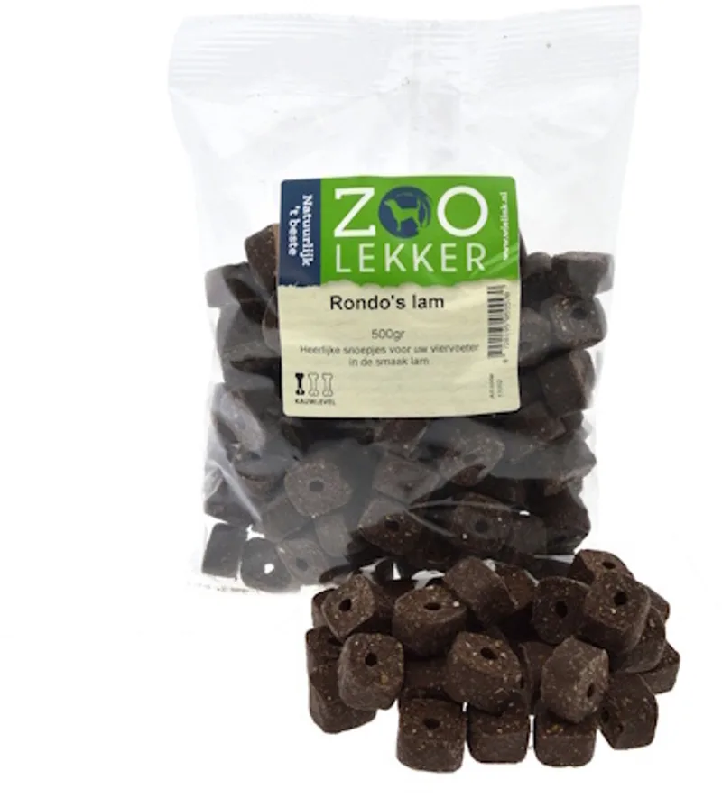 Rondo’s lam hondensnack - suikervrije semi-moist trainers en traktaties, 500 g de Zoolekker – photo produit