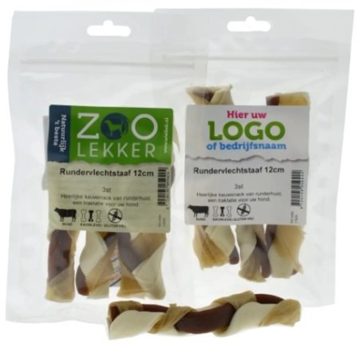 Rundervlechtstaaf 12 cm | keuze uit 3 of 24 stuks 3 stuks by Zoolekker – product photo