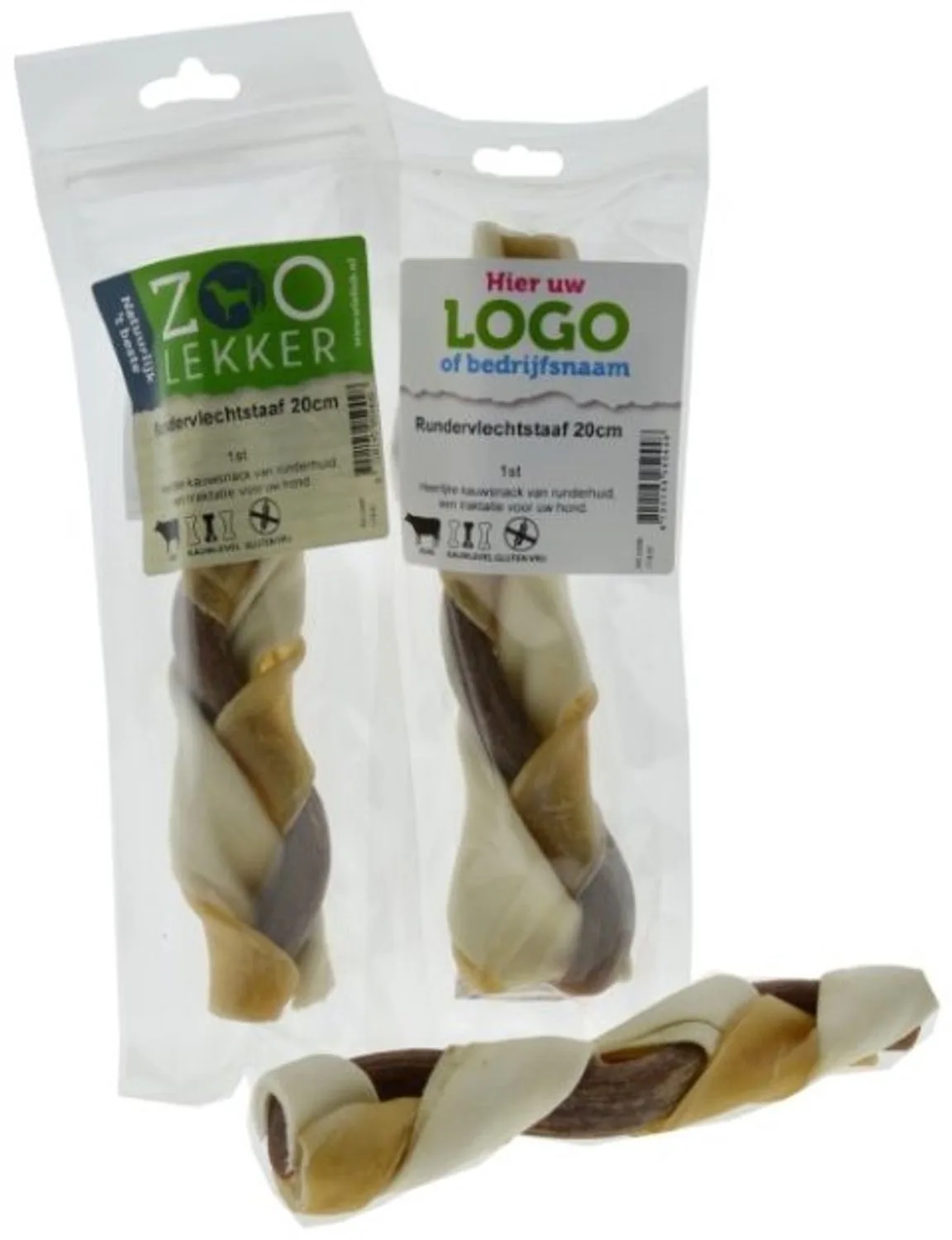 Rundervlechtstaaf 20 cm | kauwsnack | 1 stuk by Zoolekker – product photo