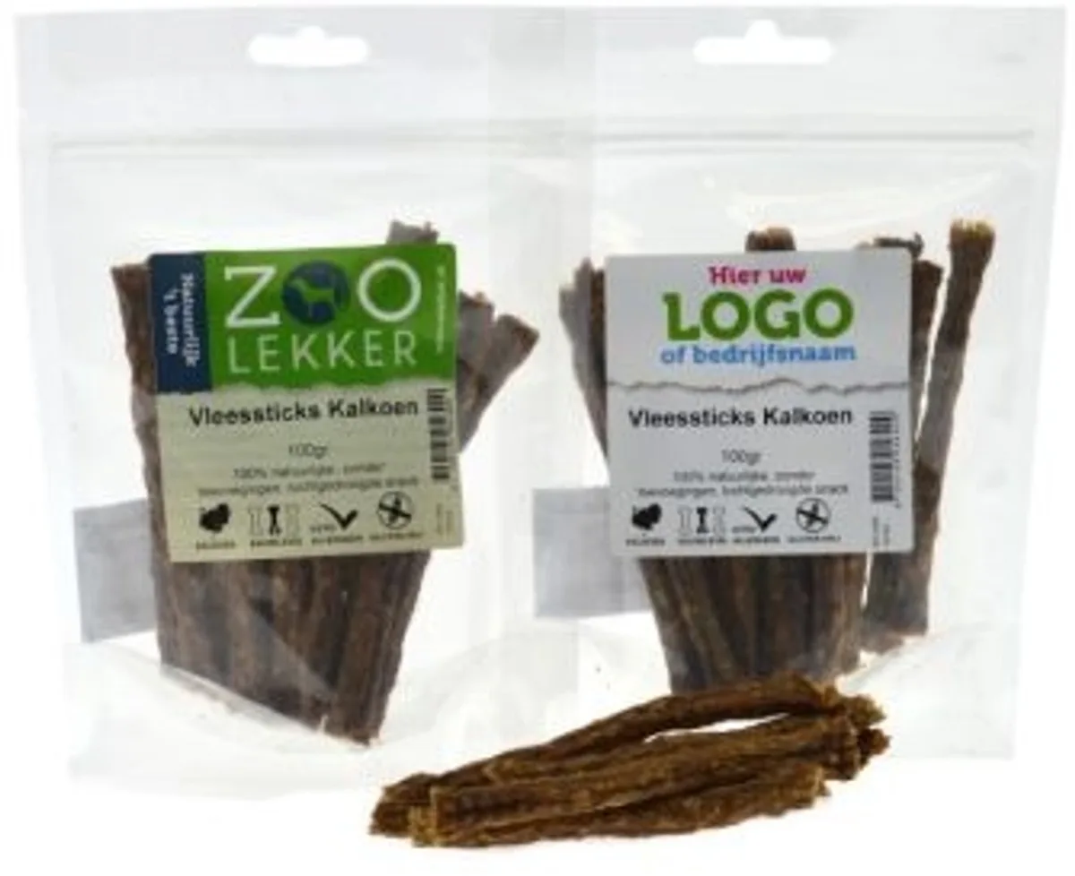Vleessticks kalkoen hondensnack | glutenvrij | hypoallergeen | 100 g fra Zoolekker – produktbillede