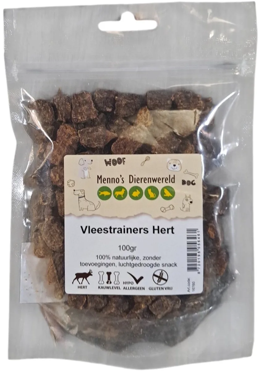 Vleestrainers hert 100 g | graanvrije trainingssnack voor honden von Zoolekker – Produktfoto