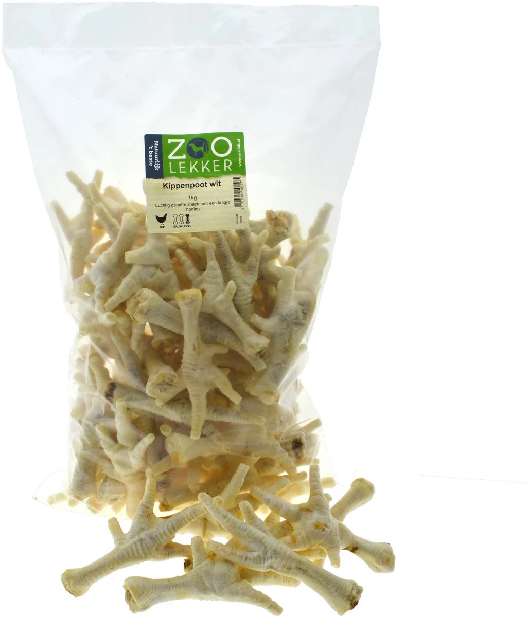 Witte kippenpoot 1KG van Zoolekker – productfoto