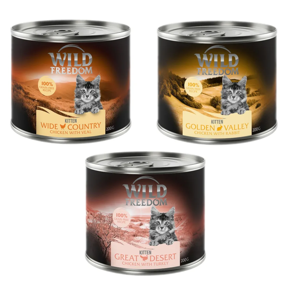6x200g Kitten Gemengd Pakket (3 smaken) Wild Freedom Kattenvoer van Wild Freedom – productfoto