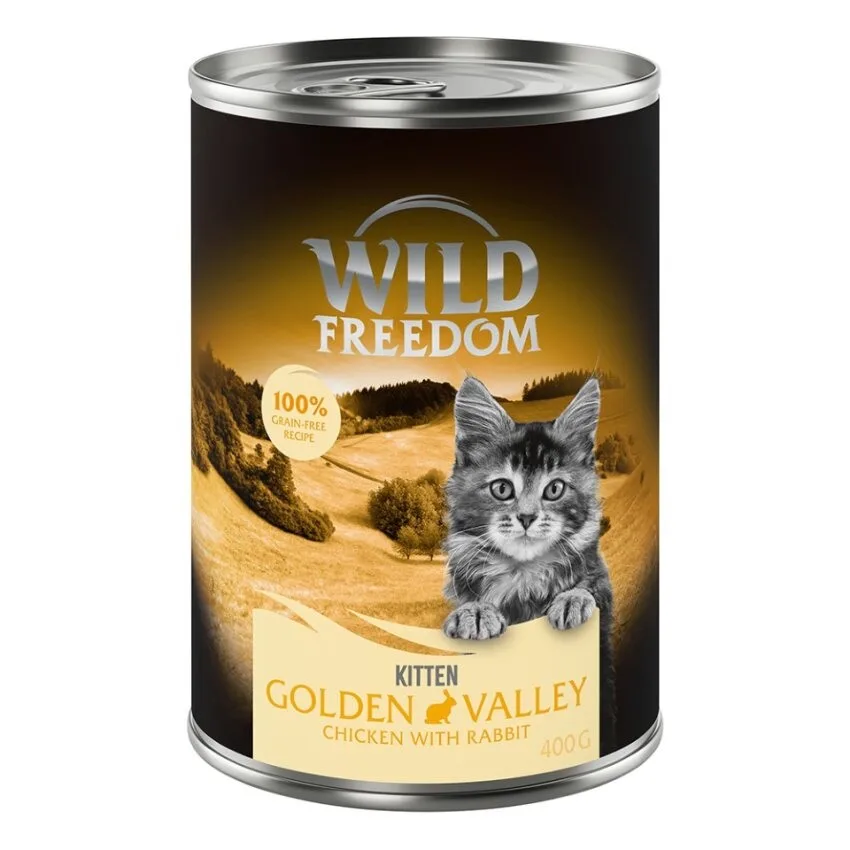 6x400g Kitten Golden Valley Konijn & Kip Wild Freedom Kattenvoer by Wild Freedom – product photo