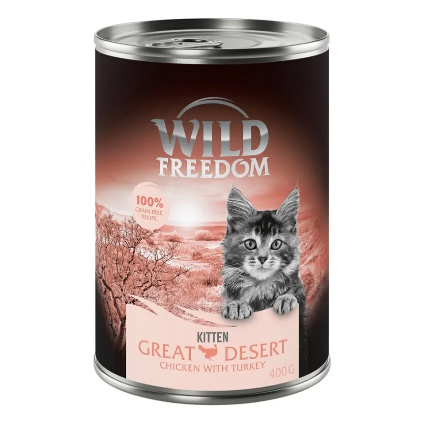 6x400g Kitten Great Desert Kalkoen & Kip Wild Freedom Kattenvoer van Wild Freedom – productfoto