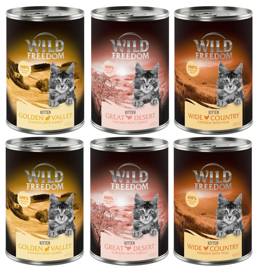 6x400g Kitten Mixpakket (3 Smaken) Wild Freedom Kattenvoer van Wild Freedom – productfoto