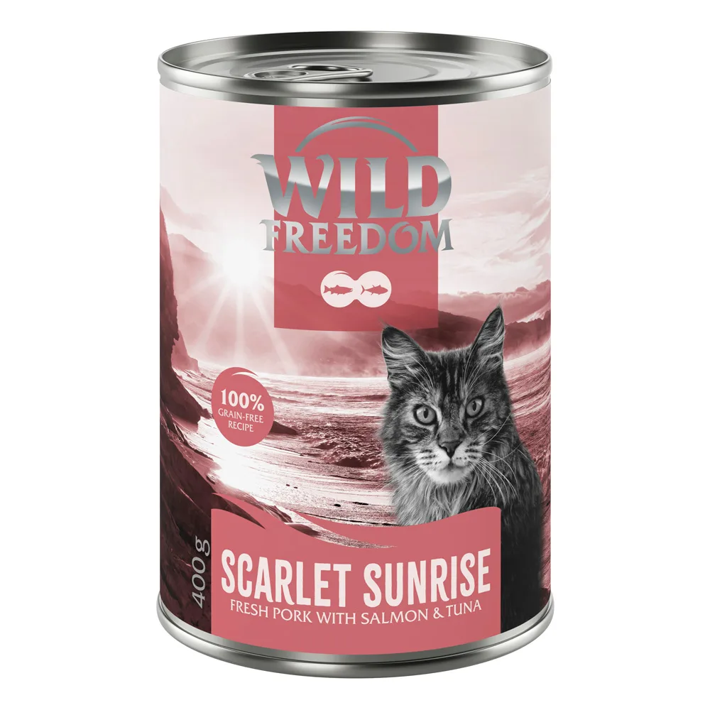 6x400g Wild Freedom Red Meat Scarlet Sunrise Varkensvlees, zalm Tonijn natvoer voor katten van Wild Freedom – productfoto
