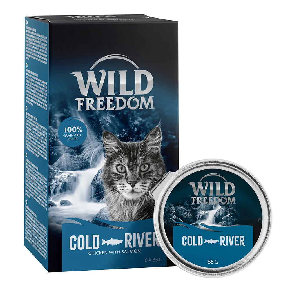 6x85g Adult Kuipje Cold River Zalm & Kip Wild Freedom Kattenvoer by Wild Freedom – product photo