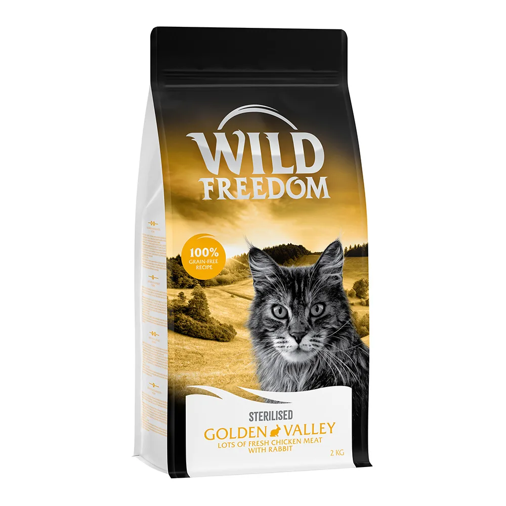 Adult "Golden Valley" Sterilised Konijn – Graanvrij Kattenvoer - 2 kg van Wild Freedom – productfoto