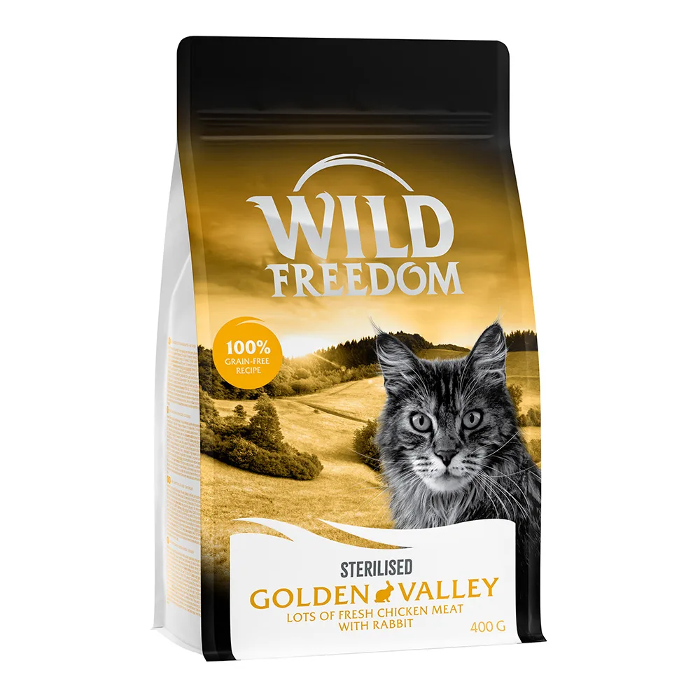 Adult "Golden Valley" Sterilised Konijn – Graanvrij Kattenvoer - 400 g van Wild Freedom – productfoto