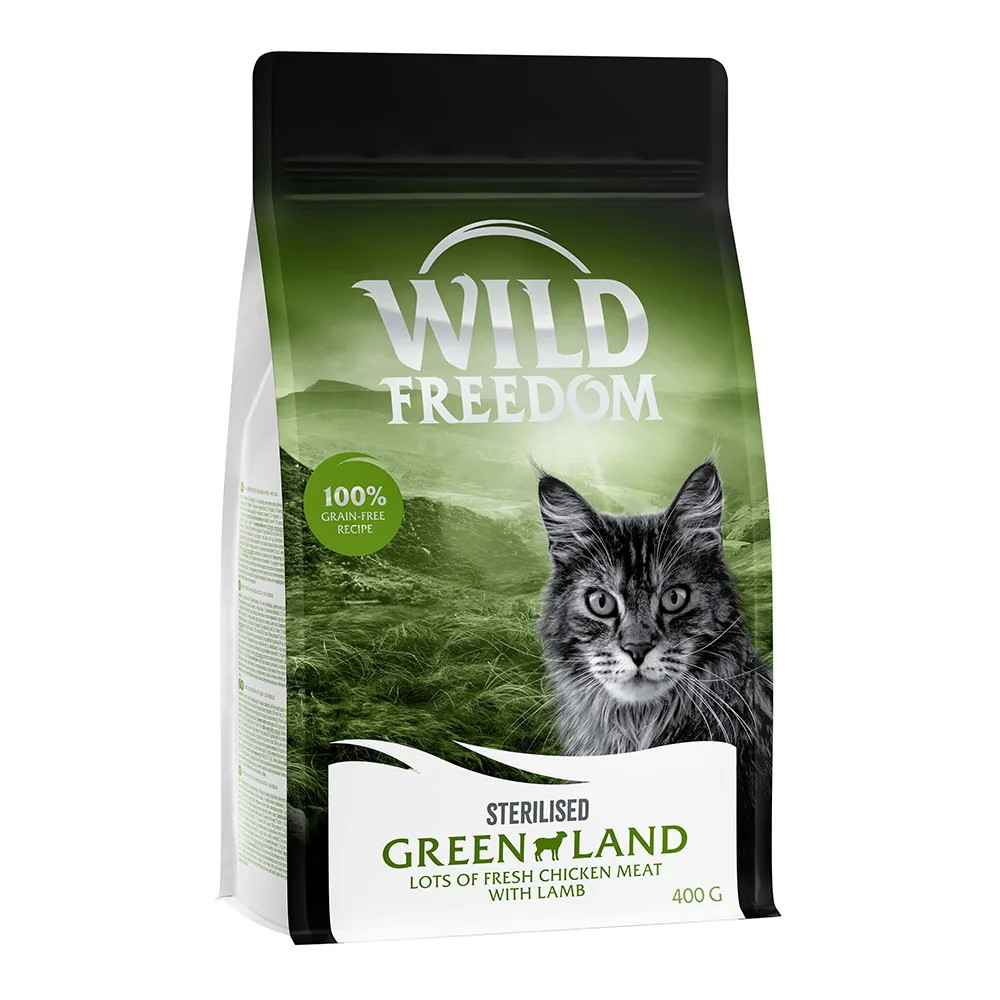 Adult "Green Lands" Sterilised Lam – Graanvrij Kattenvoer - 400 g van Wild Freedom – productfoto