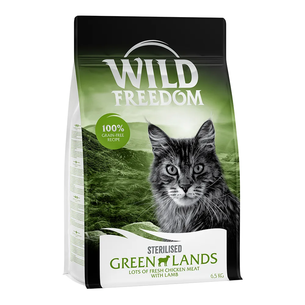 Adult "Green Lands" Sterilised Lam – Graanvrij Kattenvoer - Dubbelpak: 2 x 6,5 kg van Wild Freedom – productfoto