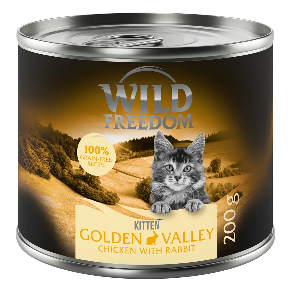 Kitten "Wide Country" Gevogelte - graanvrije receptuur - Bestel ook natvoer: 6 x 200 g Golden Valley - Konijn & Kip van Wild Freedom – productfoto
