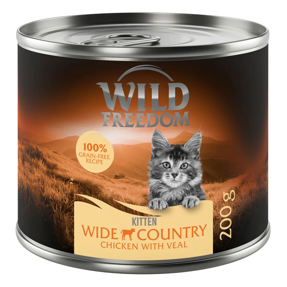 Kitten "Wide Country" Gevogelte - graanvrije receptuur - Bestel ook natvoer: 6 x 200 g Wide Country - Kalf & Kip van Wild Freedom – productfoto