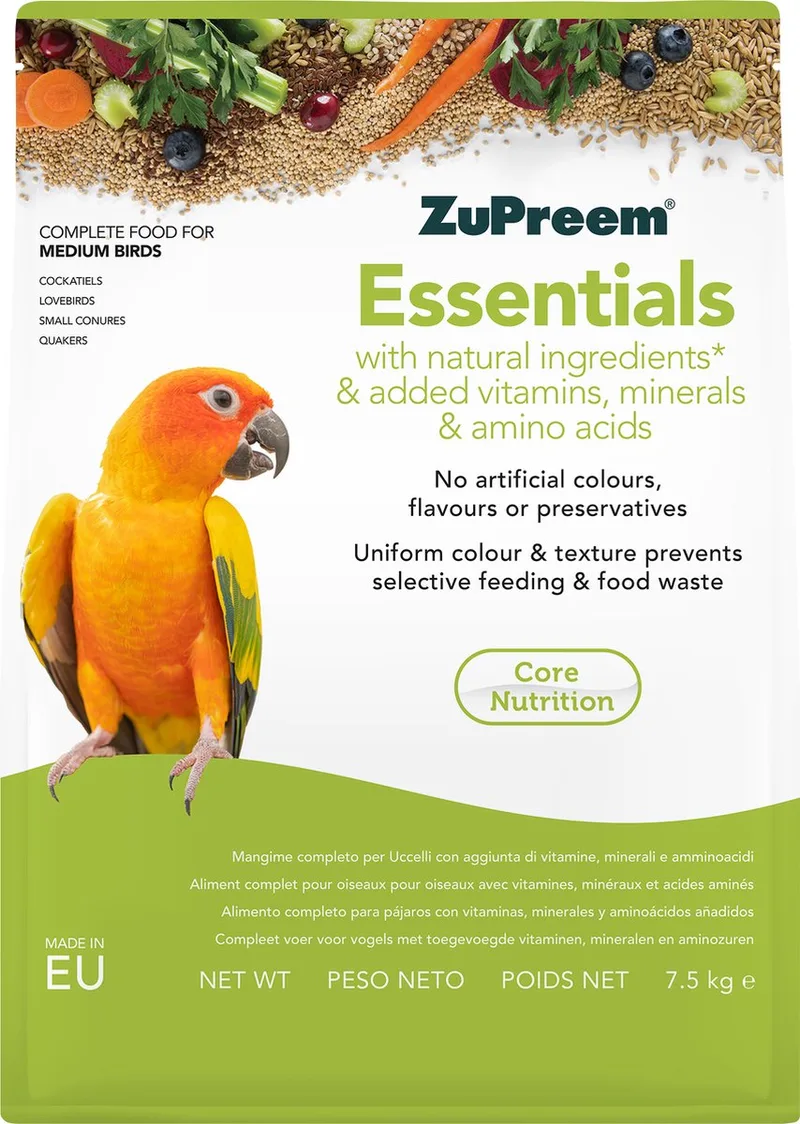 Essentials Medium 7,5kg - Parkietenvoer de ZuPreem – photo produit